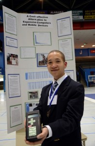 arian Cottingham, a senior at St. Andrews Episcopal School in Ridgeland, MS, was the Best of Fair winner during the Mississippi Science and Engineering Region II Uper Fair Friday, March 22, 2013 at JSU.