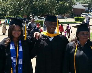 The Ngwukdikes at JSU's 2013 commencement.