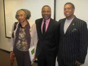 Rep. Alyce Clarke, College of Public Service Dean Dr. Ricardo Brown and Sen. Kenneth Wayne Brown at a Mississippi Black Legislative Caucus event, providing information about the Affordable Care Act.