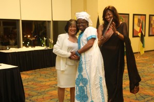International Student of the Year Clauditte with President Carolyn W. Meyers and Dr. Priscilla Slade.