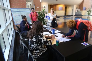 Students check out NASA Days Tuesday, Oct. 21, 2014. (Photo by Charles A. Smith)