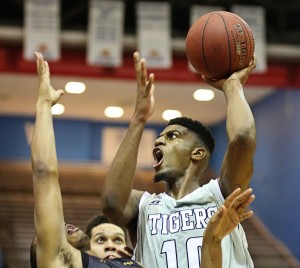 Raeford "Gator" Worsham drives for a score in JSU's 66-46 win over USM. (Photo by Charles A. Smith, JSU)