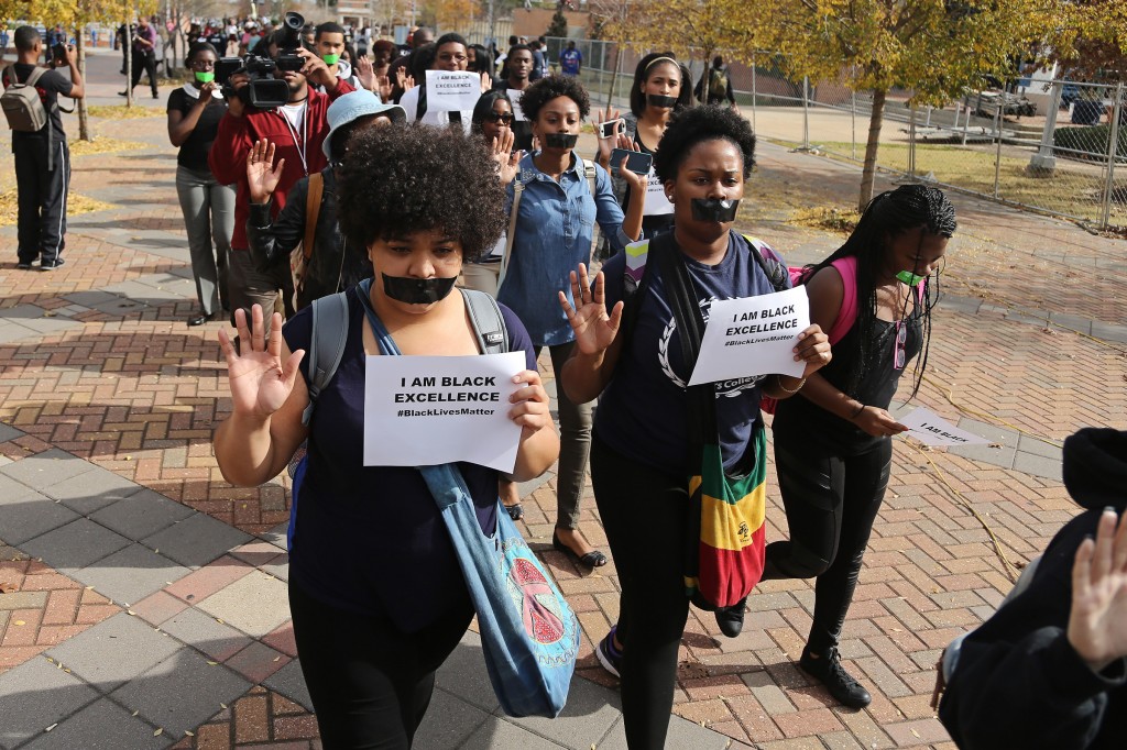 Jackson State University students march to protest the Ferguson, Mo., grand jury inaction in the shooting death of Michael Brown, Dec. 1, 2014. (Photos by Charles A. Smith, JSU)