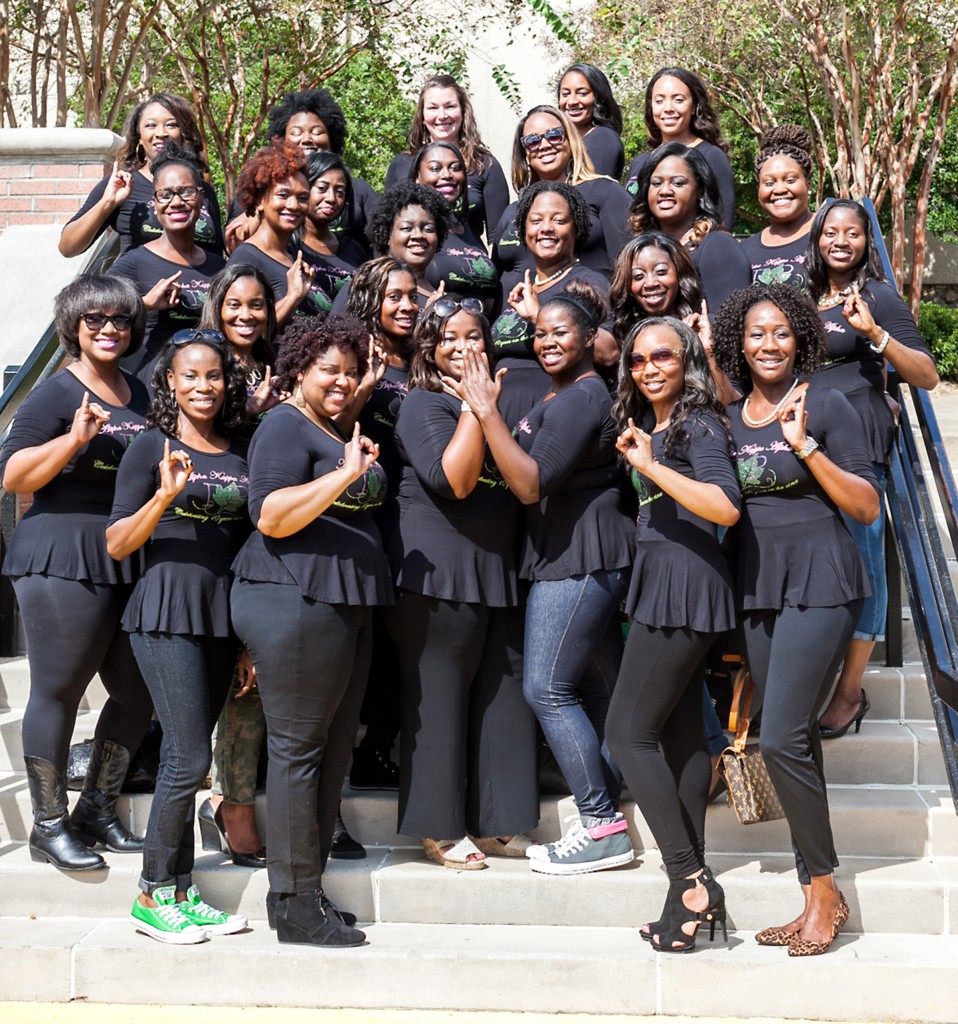 Alpha Kappa Alpha is the first adopter in the #GreeksAtPlay social media initiative for the JSU basketball game on Saturday, Jan. 10. (Photo by Charles A. Smith, JSU)