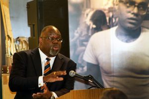 U.S. District Court Judge Carlton Reeves speaks to Jackson State University students at a special program to commemorate the Voting Rights Act of 1965 at the Fannie Lou Hamer Institute at COFO, Tuesday, April 7, 2015. (Photo: Keith Lamont McMillian, Interim Director, The Fannie Lou Hamer Institute @ COFO)