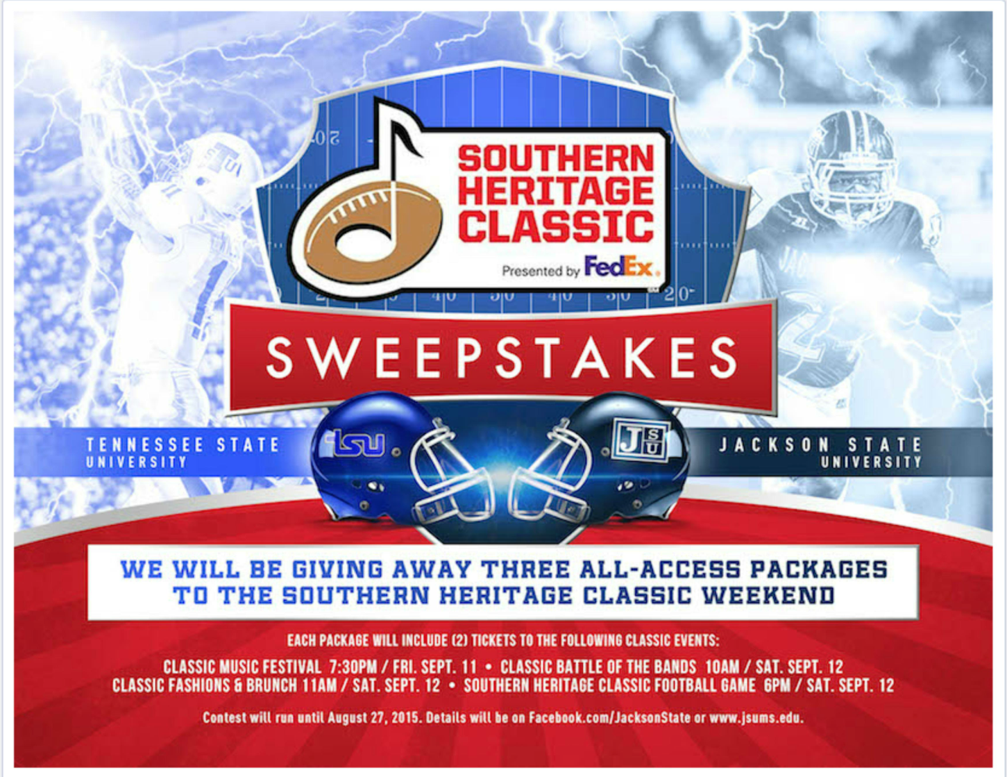 JSU announces Southern Heritage Classic Experience Sweepstakes JSU