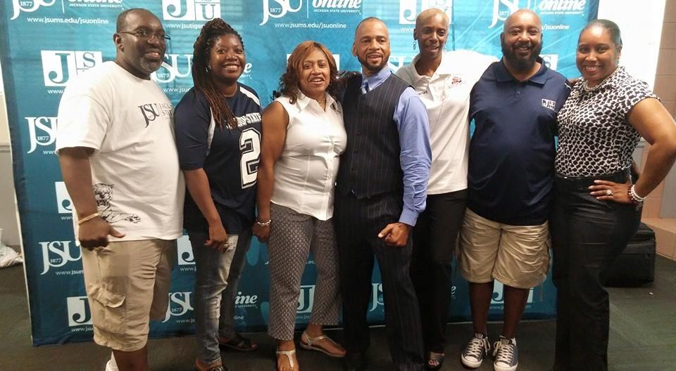 Alumni officers of Jackson State University’s Atlanta chapter are, from left, Richard Taylor, chaplain; Deborah Taylor, secretary; Angela Reeves, treasurer; Dominic Jefferson, president; Veronica Crawford, second vice president; Erick Hoskins, parliamentarian; and Yolanda Owens, president of the JSUNAA.