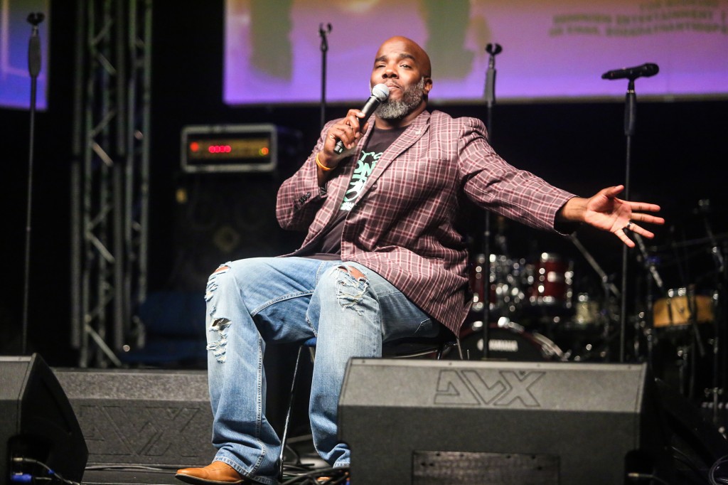 Comedian GRIFF warmed up the concert crowd with his hilarious antics. (Photo by Charles A. Smith/JSU)