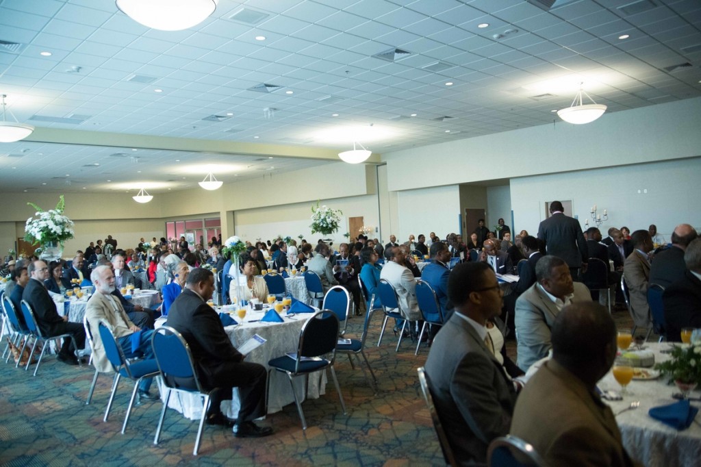 Supporters gathered Friday in the Student Center to acknowledge Cooley’s contributions to JSU and the community. (Photo by Justin Hardiman/JSU)