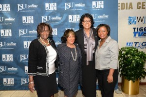 Drs. Evelyn Leggette, Carolyn W. Meyers, Elayne H. Anthony and Karyn Hollingsworth celebrate the launch of JSU's J-School.