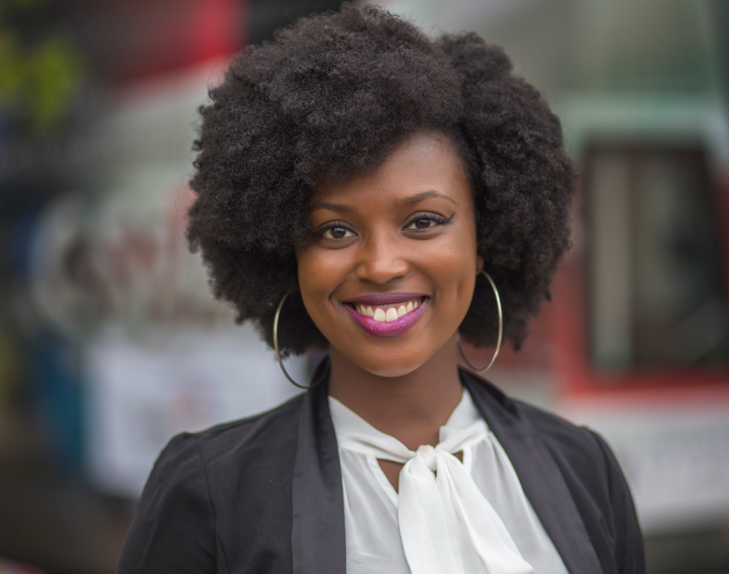 Jasmine Jackson, a junior political science major from Oxford, Ala., says she’s looking forward an upcoming C-SPAN program on presidential first ladies. She was among those touring the organization’s mobile multimedia center. (Photo by Charles A. Smith/JSU)