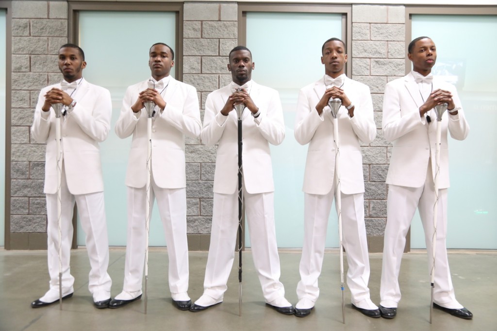 The J-5 Drum majors of the legendary Sonic Boom of Jackson State University are decked out and ready to strut for the annual Honda Battle of the Bands in Atlanta. (Photo by Kentrice S. Rush/JSU)