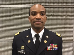 Captain Ike Singletary, executive officer for JSU’s Department of Military Science, said, “This is a momentous occasion for these newly commissioned officers, former cadets. The program has helped them become better leaders.” (Photo courtesy of Brooke Visoski)