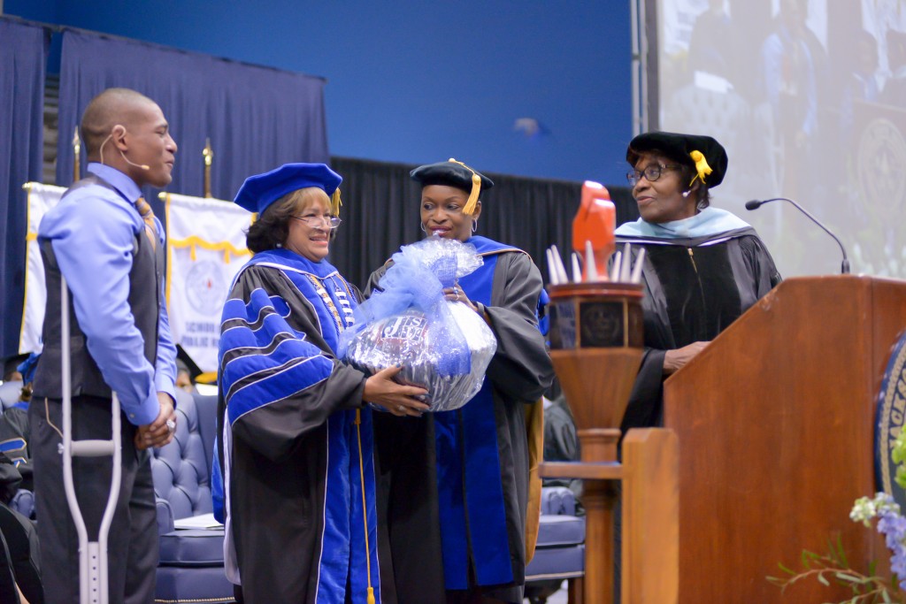 Students representing all areas of the country display their excitement as they prepare for the annual convocation. (Photo by Darek Ashley/JSU)