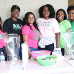 The ladies of Alpha Kappa Alpha Sorority, Inc., volunteered for the big move-in (Photo by Charles A. Smith)