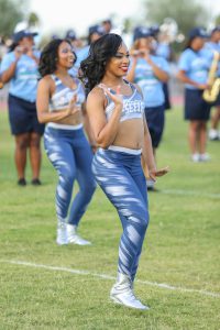 The J-Settes preview their upcoming performance before Thursday’s game pitting JSU against the University of Nevada Las Vegas. (Photo by Charles A. Smith/JSU)