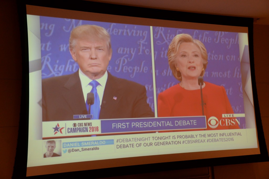 Trump and Clinton sparred on a number of issues, including Trump’s tax returns, Clinton’s email scandal, race in America, jobs, birtherism and cyberattacks. (Photo by Darek Ashley/JSU)