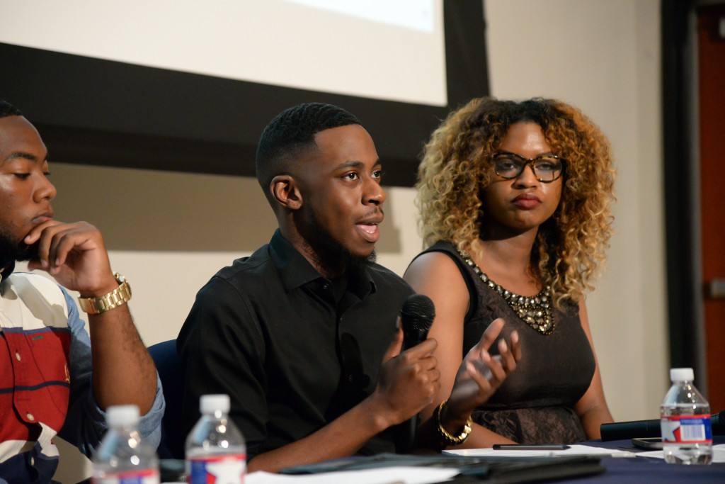 Student panelist Tamarcus Lott said the leading party candidates “did not get into enough detail about immigration reform and securing our borders from terrorists.” (Photo by Darek Ashley/JSU)