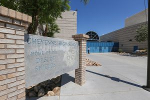Cheyenne High School in North Las Vegas was among several educational institutions that JSU staffers visited. (Photo by Charles A. Smith/JSU)