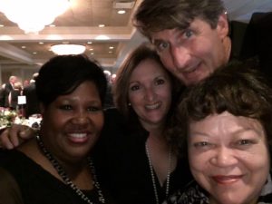 Sandra Hodge, interim vice president for Institutional Advancement; Debbie Good; Jeff Good, JSUDF board member; and Dr. Mary White, take a celebratory "selfie."