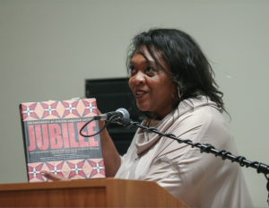 Dr. Althea Tait describes how Walker's work "Washes the Soul's of our Feet."(Photo by Charles A. Smith/JSU)