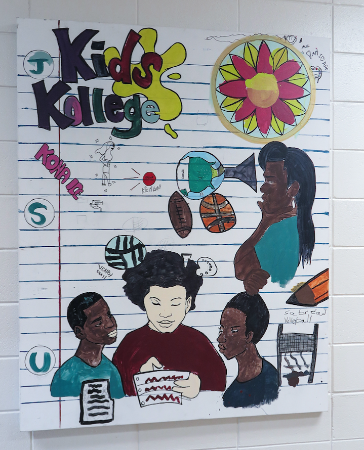A Kids Kollege mural created by several students in the aftercare program at JSU. (Photo by Rachel James-Terry/JSU)