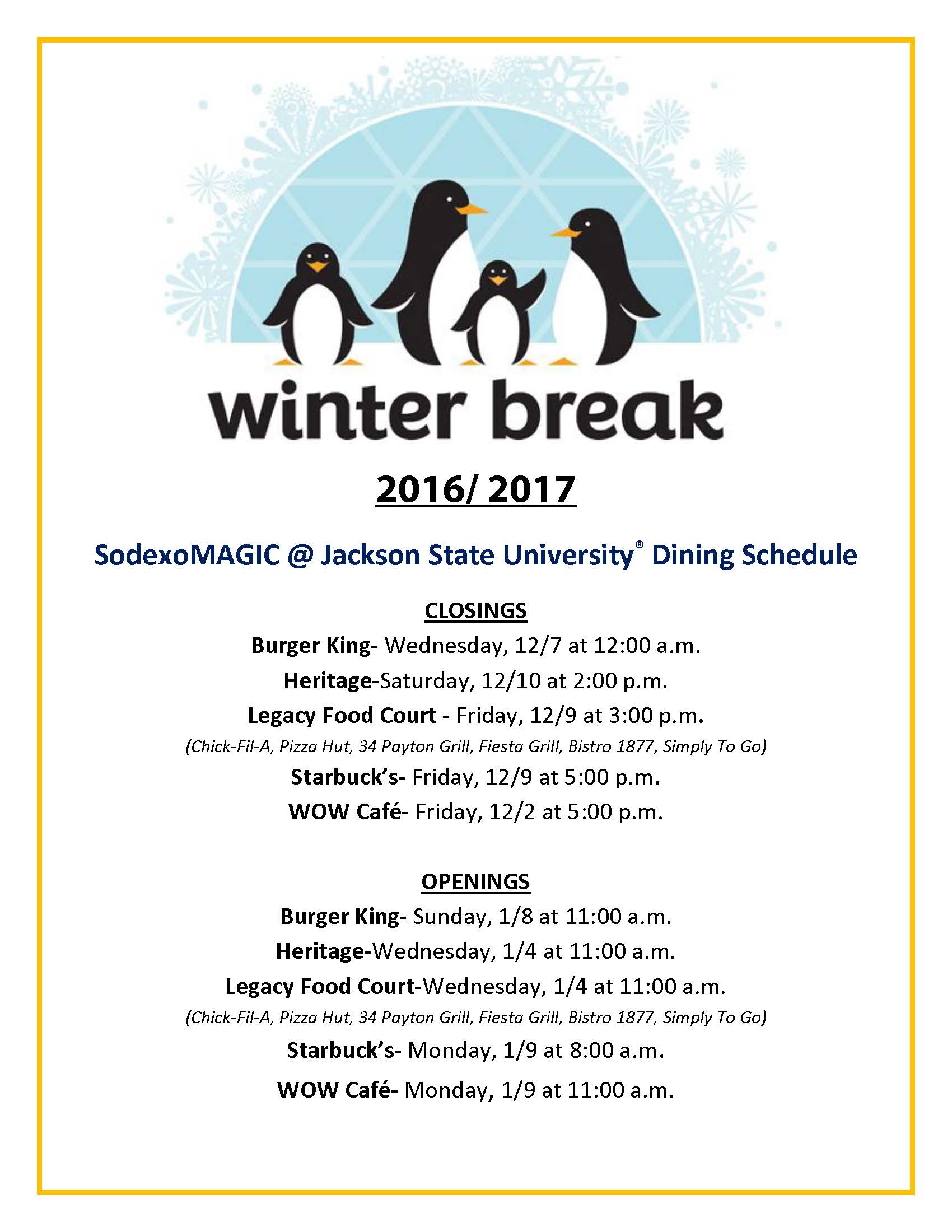 WINTER BREAK 2016- SodexoMAGIC