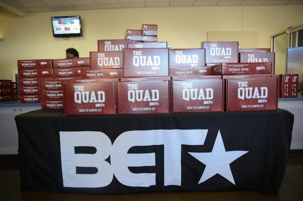 BET gave students "Back to Campus" kits during the preview event for "The Quad." (Kentrice Rush/JSU)