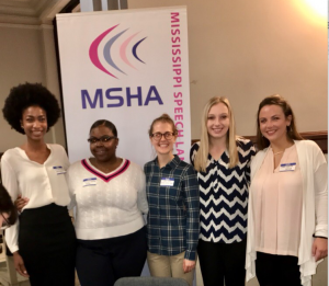 Five JSU graduate students from JSU’s Communicative Disorders Department participated in Legislative Day at the Mississippi Capitol on Jan. 12. Aside from attending House and Senate session they learned that some lawmakers are working to pass a bill that would provide insurance coverage for hearing aids to patients from infants to age 21.