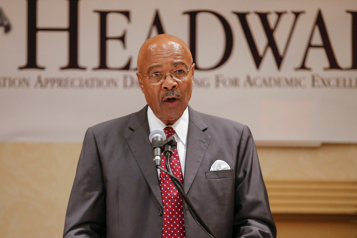 Paige said, “There are many ways to economic and social success, but the greatest of them is higher education.” He credited academic progress for helping to “catapult people from poverty to wealth.” (Photo by Charles A. Smith/JSU)