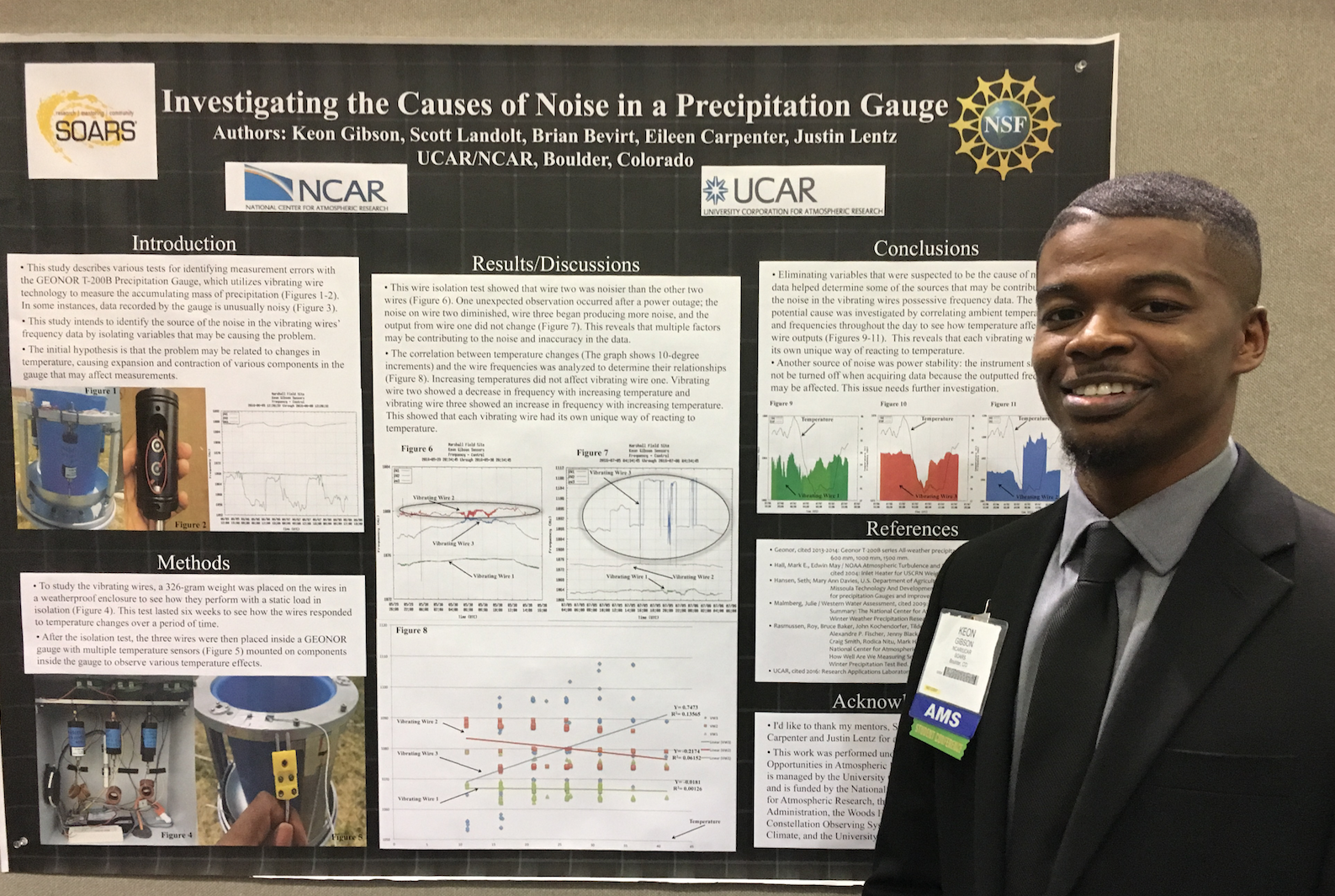 Research by Jackson State University meteorology student Keon Gibson, a junior in the Department of Physics, Atmospheric Sciences and Geoscience, aimed to improve measurements of precipitation accumulation.
