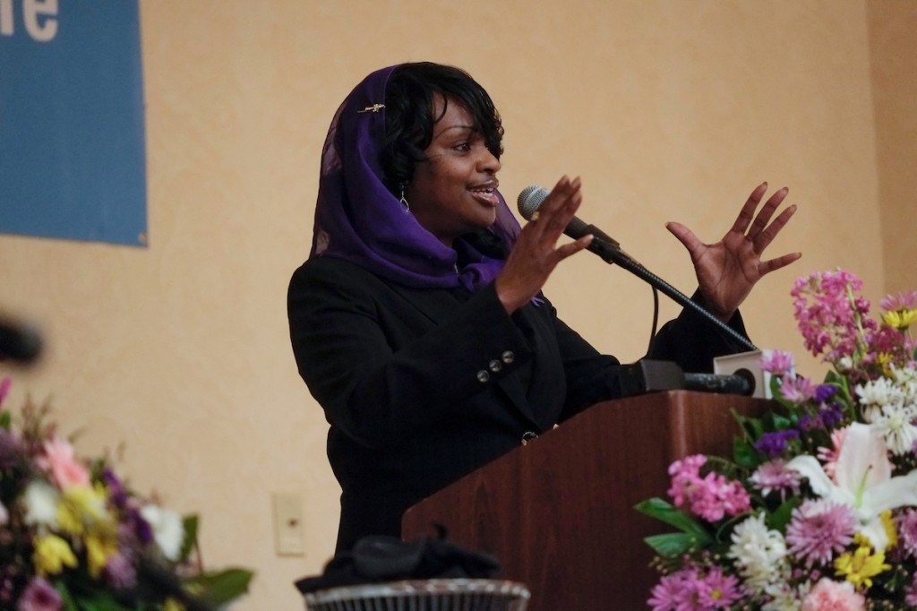 Muhammad said “domestic violence does nothave a religion, race or gender. It can happen to anybody.” (Photo by Charles A. Smith/JSU.)