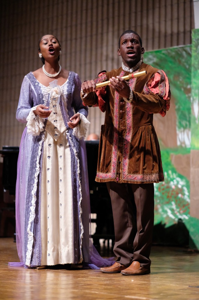Victoria Renee Norwood also plays Pamina in Act II from the opera Die Zauberflöte and Gavin Hughes, sophomore, stars as Tamino. (Charles A. Smith/JSU)
