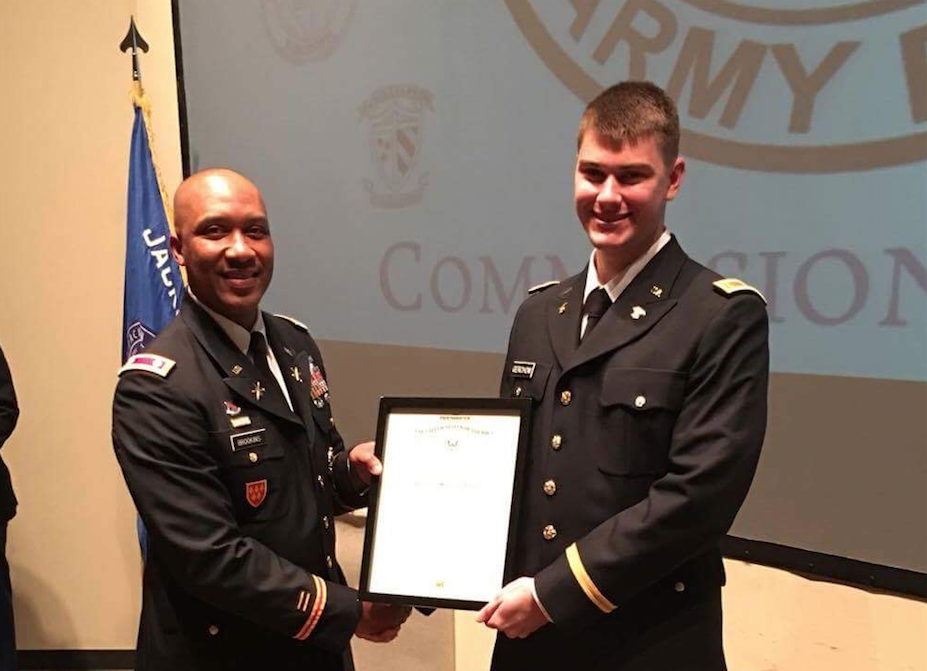 The Tiger Battalion extends well-wishes to another recent JSU member being commissioned, Alex Gerchow.