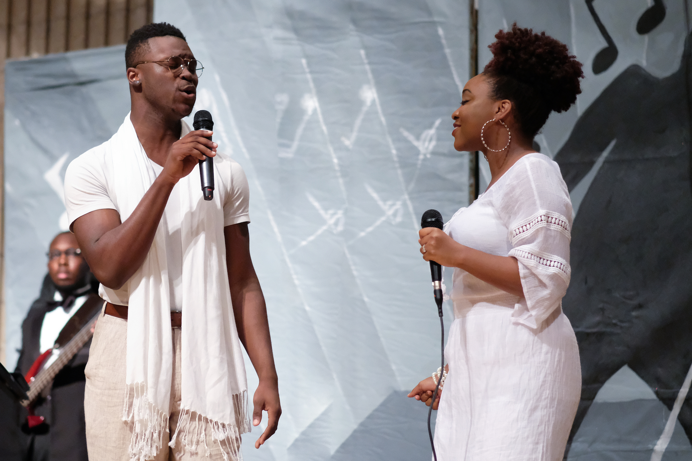 Jabarrie Evans, as Marvin Gaye, and LeAnna Rhett, as Tammi Terrell, perform "Ain't Nothin' Like the Real Thing." (Charles A. Smith/JSU)