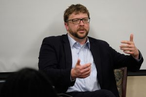 When discussing the history of violence against African Americans in the U.S., Dr. Robert Luckett, director of the Margaret Walker Center, shared statistics from an Equal Justice Initiative report called Lynching in America: Confronting the legacy of Racial Terror (Charles A. Smith/JSU)