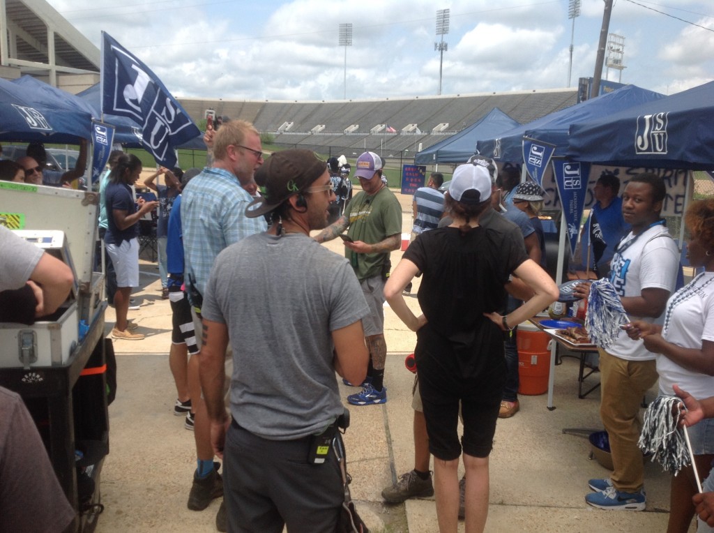 Crewmembers observe as Jackson State band members take center stage. (Photo by L.A. Warren/JSU)