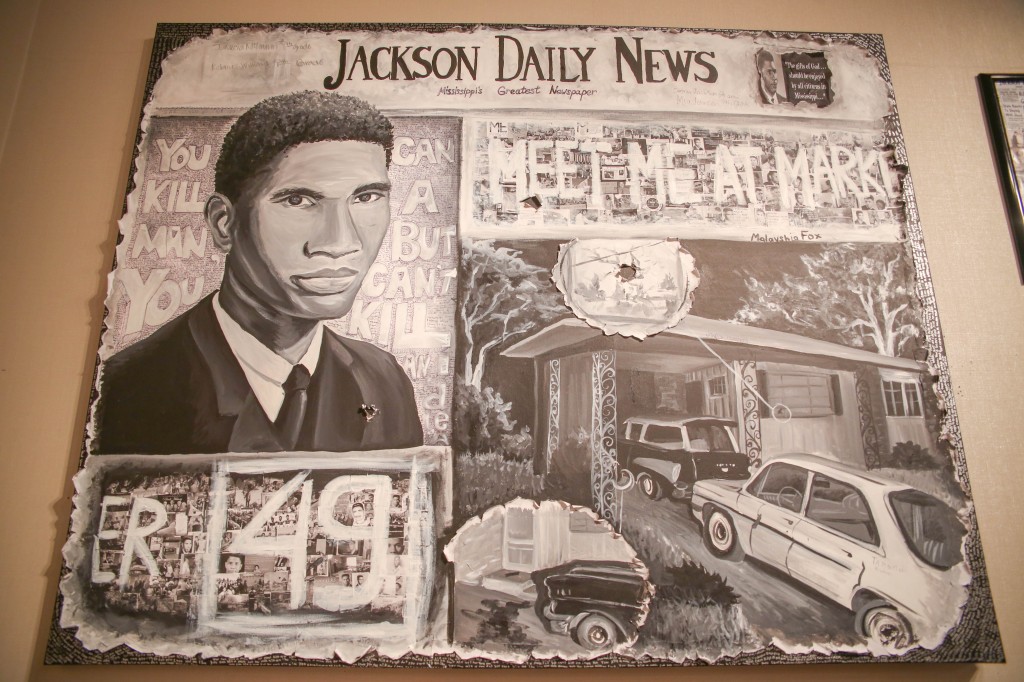 The exhibit “Meet Me at Marker 49” pays homage to martyred civil rights leader Medgar Evers. (Photo by Kentrice S. Rush/JSU)