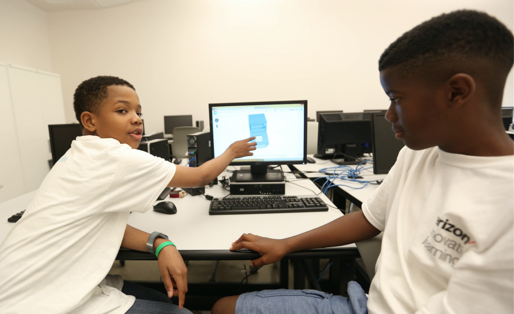 Steven Wansley and his friend Joshua Good, who are sixth-graders at Olde Towne Middle School, combined both their ideas to design a car that they hope to be produced by Nissan North America in Canton. (Photo by Kentrice S. Rush/JSU)