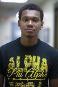 Edgar Johnson, a senior computer engineering student, participated in the relief effort with his fraternity. He said, “This is a great opportunity to extend a helping hand.” (Photo by Charles A. Smith/JSU)