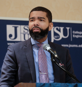 Jackson Mayor Chokwe A. Lumumba said, “The way we begin to change the world is not because one individual has all the ideas but rather because of the process of collective genius.” (Photo by Charles A. Smith/JSU)