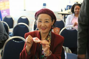 One attendee shows off her Origami skills at the all-day event that showed the importance of making cultural connections during the JSU Global hosted "Japan Day."