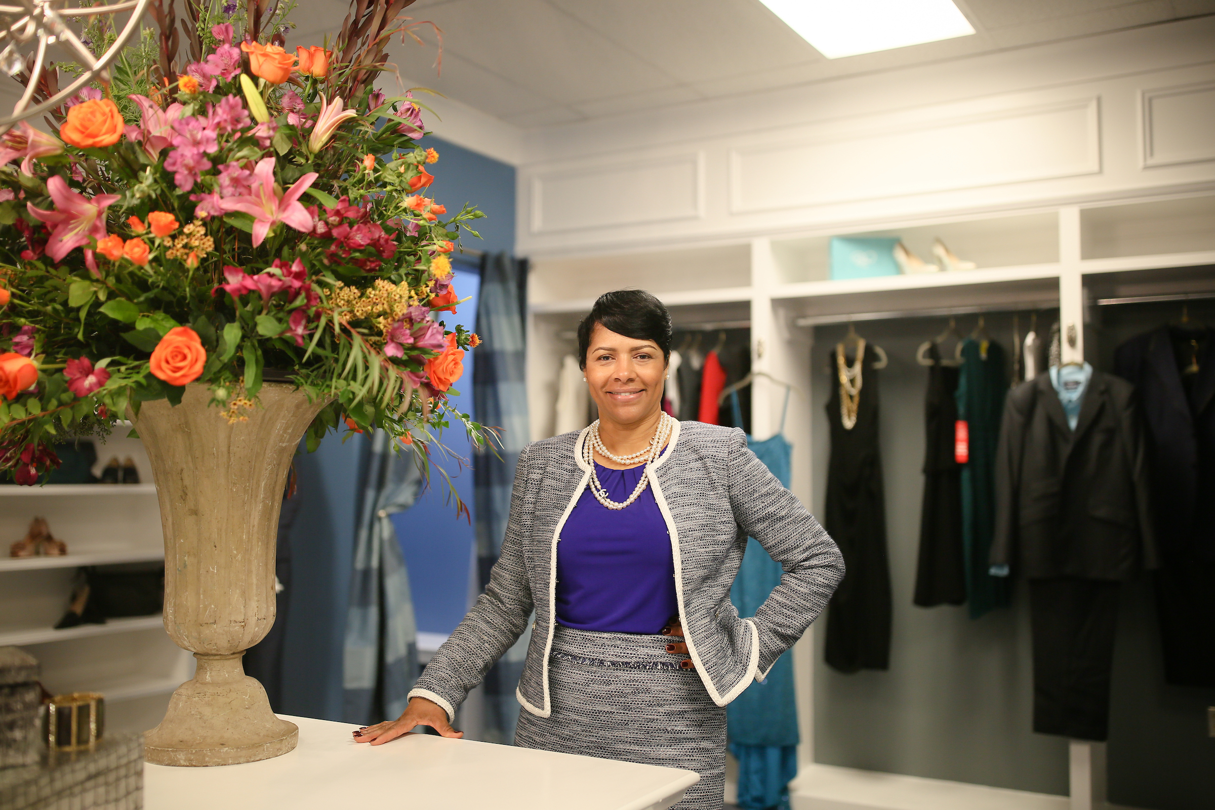 “I am really impressed with the way everything turned out. The closet is beautiful, and I am excited that this resource will be available to our students,” said Deborah Bynum. (Photo by Anissa Hidouk/JSU)