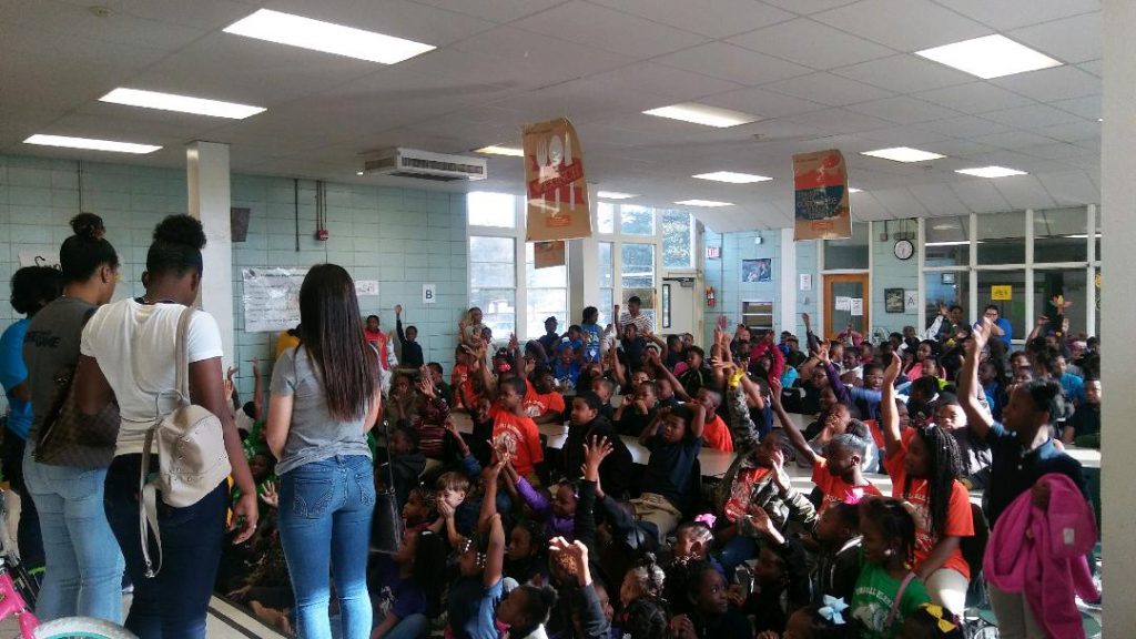 JSU student-athletes engage with Jackson Public Schools pupils at Clausell Elementary.