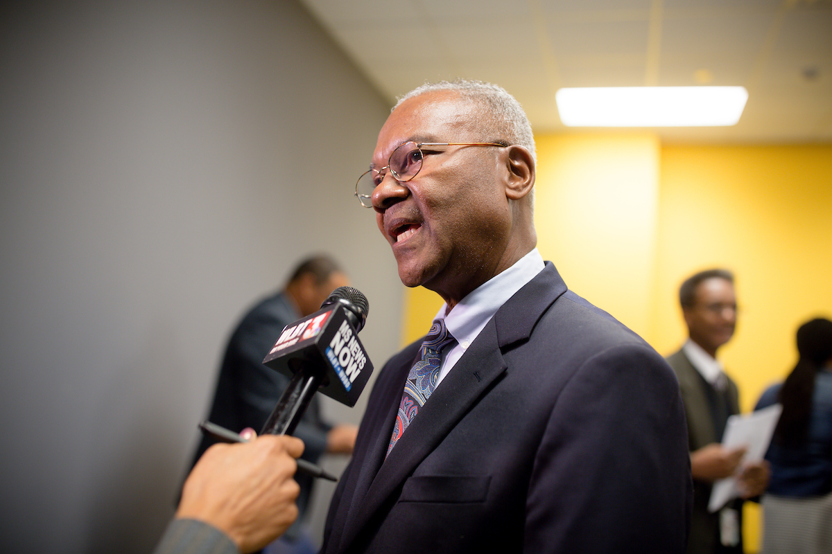 Dr. Melvin Davis, director of JSU’s Mississippi Urban Research Center, said the state’s grading system is flawed because it overlooks the inverse link between poor district performance and those receiving free and reduced meals. (Photo by Anissa Hidouk/JSU)