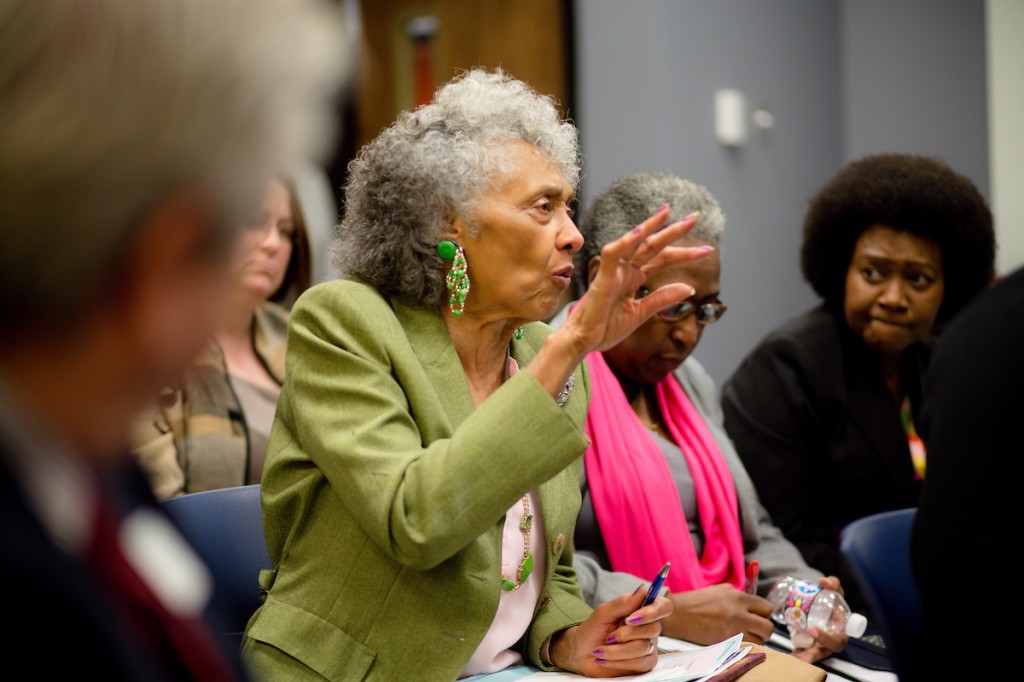 State Rep. Alyce Clarke posted a question from one of her constituents on how to assist children facing challenges in school due to a difficult homelife. (Photo by Anissa Hidouk/JSU)