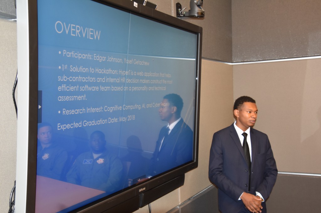 Edgar Johnson, a JSU senior computer engineering major from Chicago, co-developed a web application called HyperT that helps build teams for optimum results.