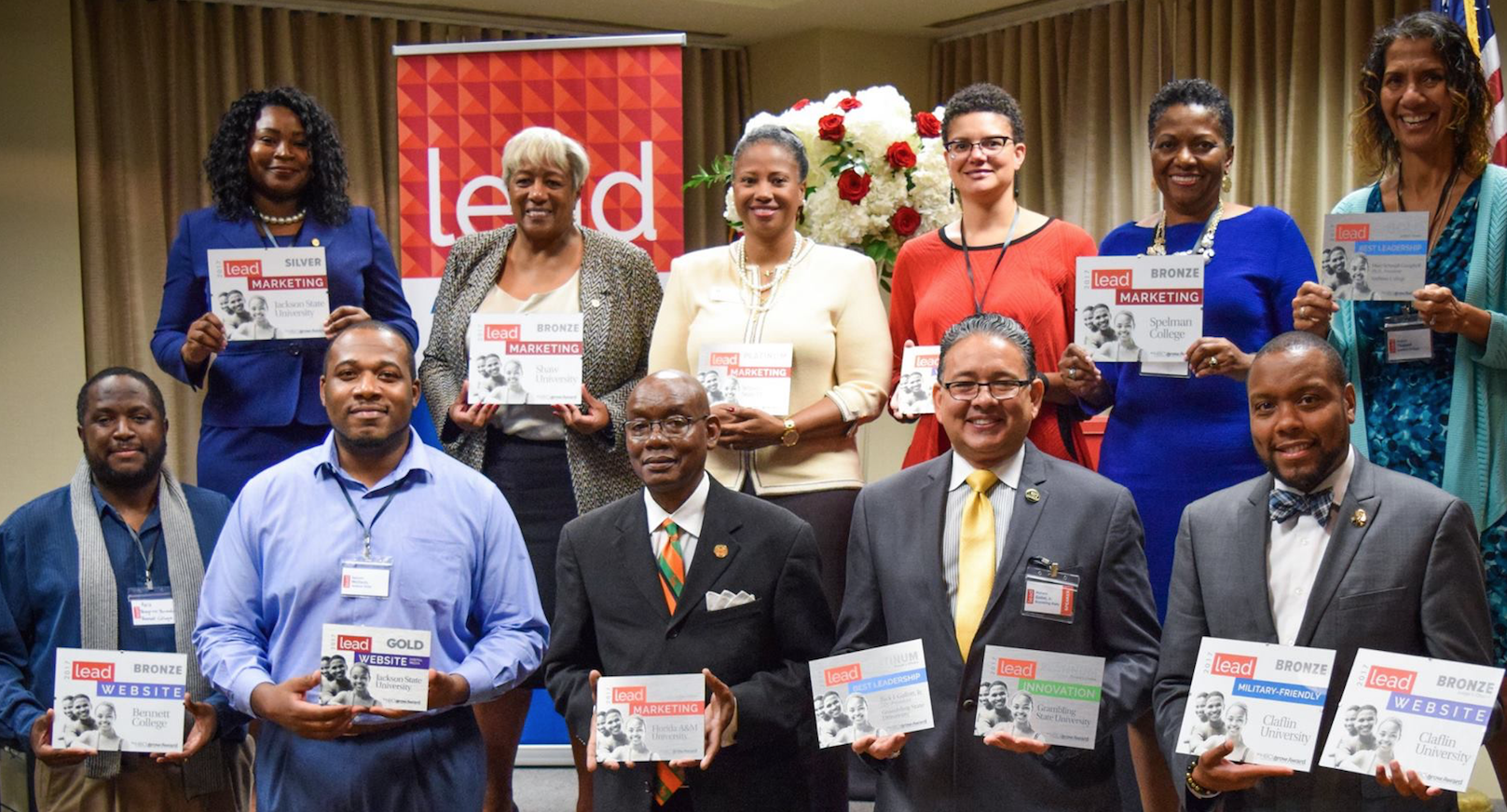 Recipients gather to showcase their HBCUgrow LEAD Awards.