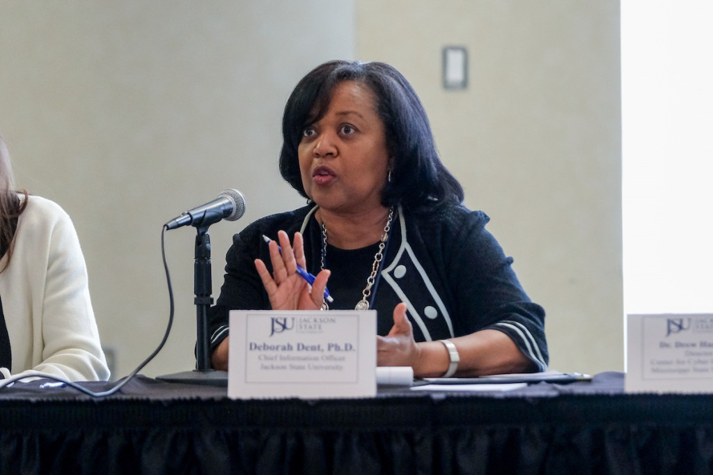 Dr. Deborah Dent, chief information officer at JSU, said, “Information Technology is critical, and one of the most critical things that we’re concerned about is cybersecurity.” (Photo by Charles A. Smith/JSU)