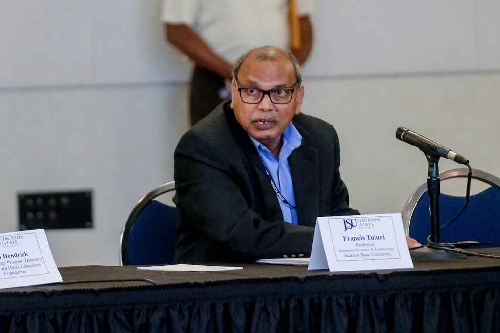 Dr. Francis Tuluri, a JSU professor of Industrial Systems and Technology, said more internship opportunities would allow students to compete at a higher level. He’spushing for more career opportunities through apprenticeship programs. (Photo by Charles A. Smith/JSU)